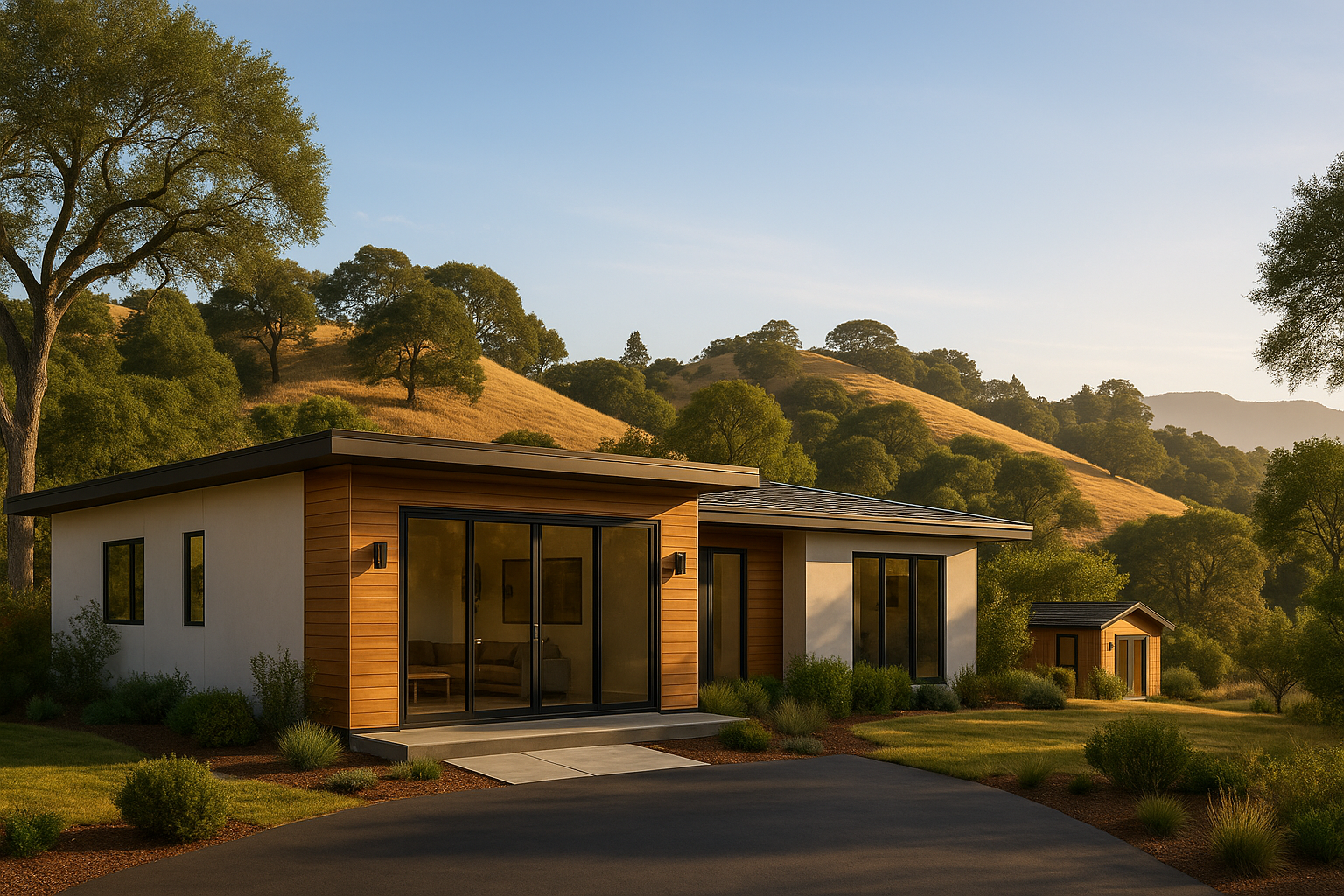 Modern custom home and backyard studio in Los Altos Hills