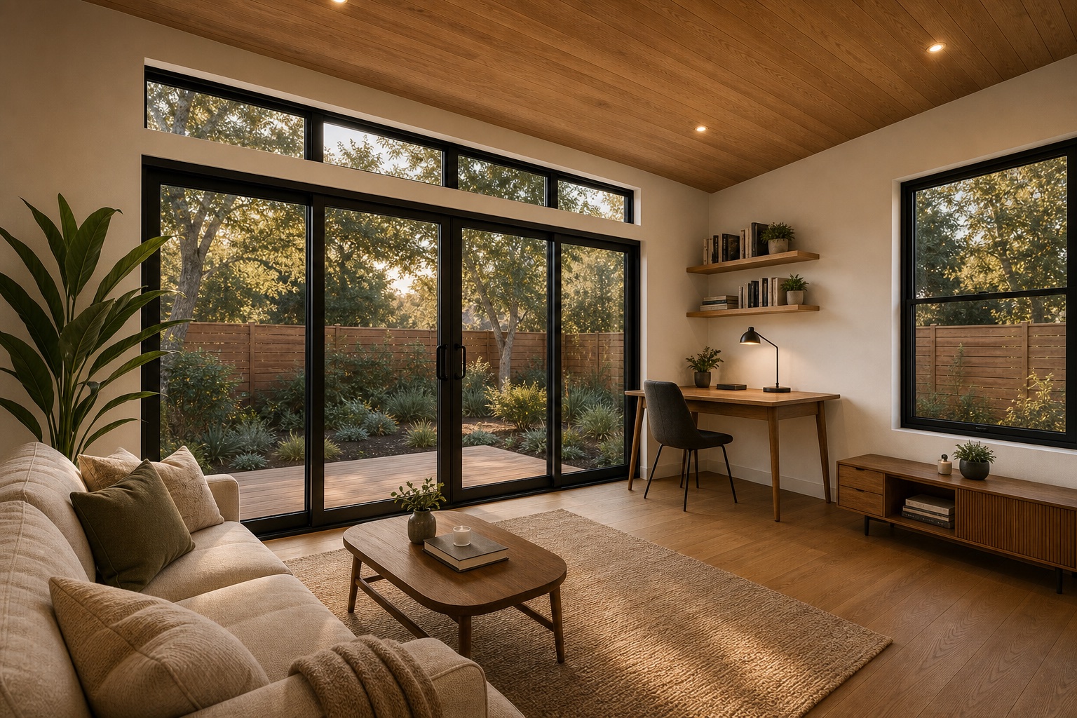Apex Pod Warm + Natural model-specific interior design visualization