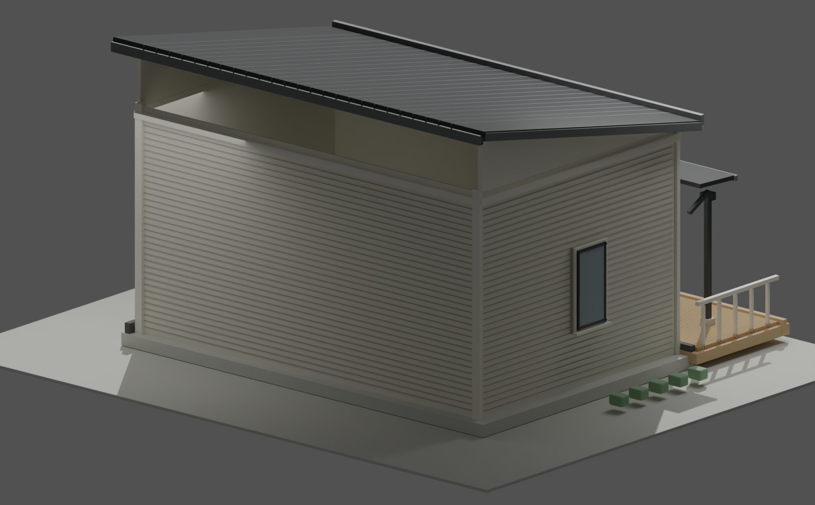 Apex Pod rear and side architectural view