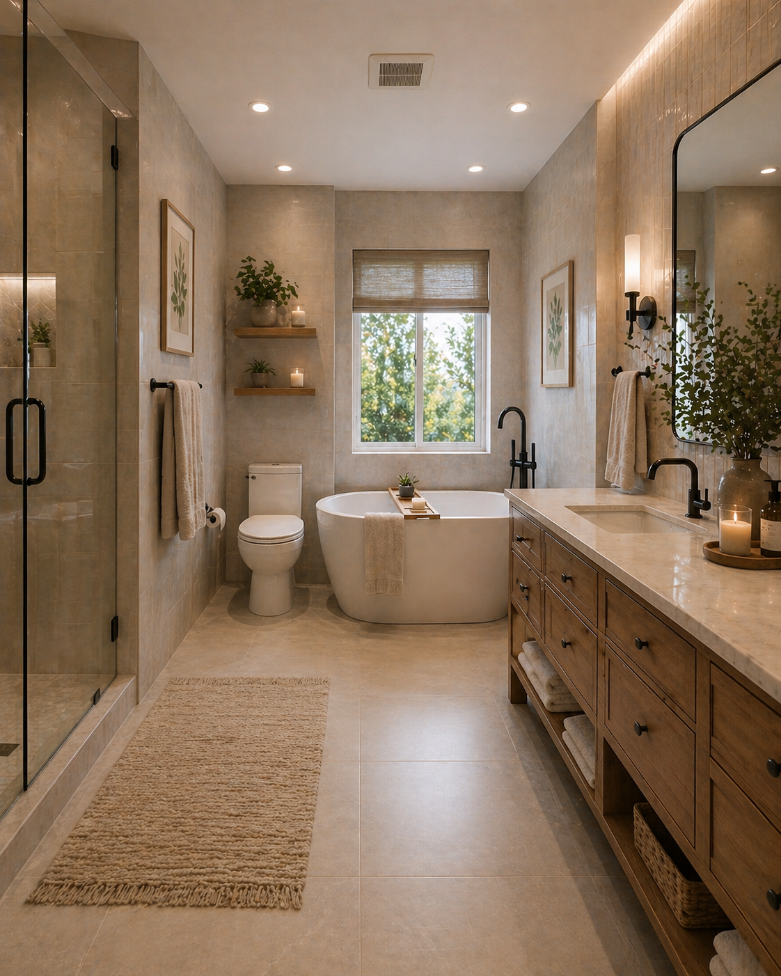 Refined guest bathroom remodel with premium tile and vanity details