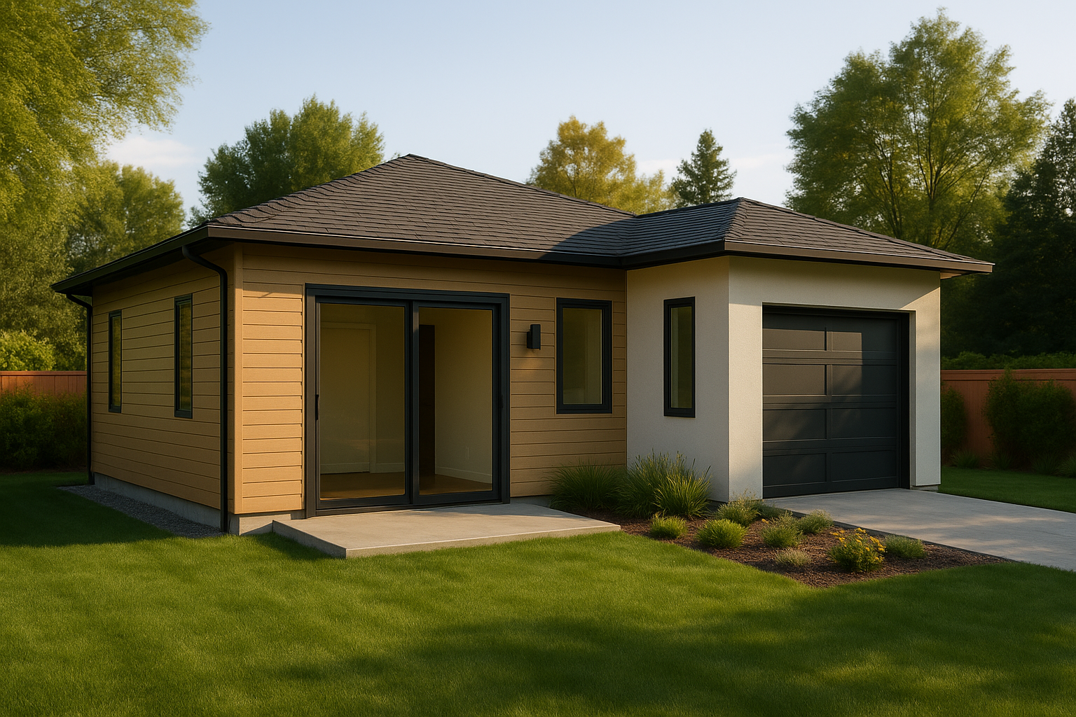 Luxury ADU harmonized with main home and landscape
